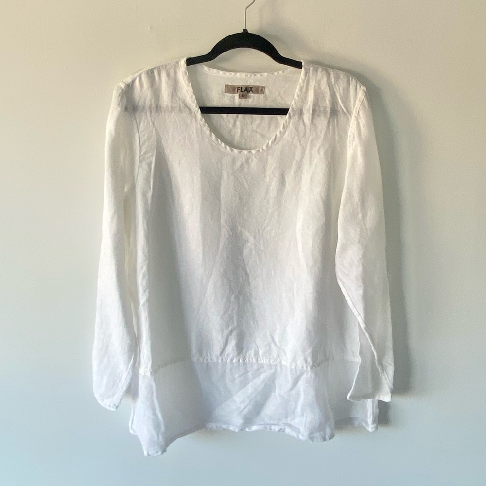 FLAX 100% linen oversized tunic blouse